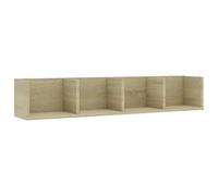 Estante De Pared Para Cd Contrachapada Color Roble 100x18x18 Cm Vidaxl