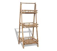 vidaXL Estante Plegable de 3 Niveles para Plantas, Estantería para Almacenamiento de Macetas, Soporte para Flores, Estante para Jardín, Bambú