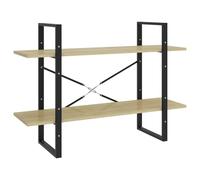 vidaXL Estantería 2 Niveles Armario Almacenamiento Organizador Librería Estante Libros Muebles Decoración Contrachapada Roble Sonoma 100x30x70 cm