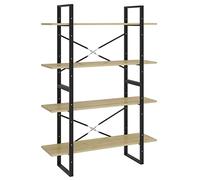 vidaXL Estantería 4 Niveles Armario Almacenamiento Organizador Librería Estante Libros Muebles Decoración Contrachapada Roble Sonoma 100x30x140 cm
