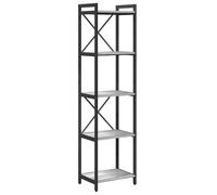 vidaXL Estantería 40 x 30 x 153 cm en Gris Sonoma, Hecha de Madera ingenierizada y Acero. Tiene un Estilo Industrial, pies Ajustables y Mucho Espacio para Guardar Cosas. Sus estantes Son en Niveles y