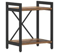 vidaXL Estantería 40 x 30 x 48.5 cm en Madera Vieja y Acero Negro. Estantes en Capas, Estilo Industrial, Pies Ajustables, Uso Interior, Estructura Cruzada. Gran Almacenamiento. Diseño Independiente.