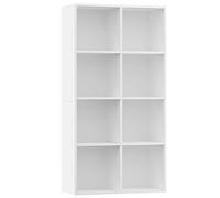 vidaXL Estantería/Aparador Contrachapada Blanca 66x30x130cm Mobiliario Casa Diseño Elegante Moderno Robusta Duradera Amplio Espacio Almacenamiento