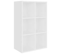 vidaXL Estantería/ Aparador, Estantes para Libros Revistas, Mueble Archivador, Librería para Oficina Salón, Madera de Ingeniería Blanco