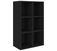 vidaXL Estantería/ Aparador, Estantes para Libros Revistas, Mueble Archivador, Librería para Oficina Salón, Madera de Ingeniería Negro