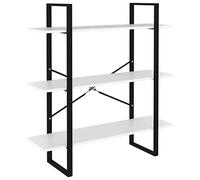 vidaXL Estantería Armario Almacenamiento Organizador Librería Estante Librero Libros Muebles Decoración de Madera Contrachapada Blanco 100x30x105 cm