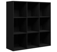 vidaXL Estantería, Armario Organizador con Almacenaje, Estantes para Libros Revistas, Librería para Oficina, Madera de Ingeniería Negro