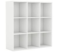 vidaXL Estantería, Armario Organizador con Almacenaje, Estantes para Libros Revistas, Librería para Oficina, Madera de Ingeniería Blanco