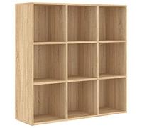 vidaXL Estantería, Armario Organizador con Almacenaje, Estantes para Libros Revistas, Librería para Oficina, Madera de Ingeniería Roble Sonoma