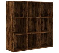 vidaXL Estantería, Armario Organizador con Almacenamiento, Estantes para Libros Revistas DVD, Librería para Oficina Salón, Roble Ahumado