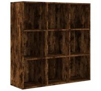 vidaXL Estantería, Armario Organizador con Almacenamiento, Estantes para Libros Revistas DVD, Librería para Oficina Salón, Roble Ahumado