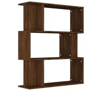vidaXL Estantería/Biombo Estante Mueble Almacenamiento Separador Divisor Libros Archivador Dormitorio Madera Contrachapada Marrón Roble