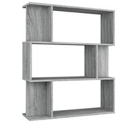 vidaXL Estantería/Biombo Estante Mueble Almacenamiento Separador Divisor Libros Archivador Dormitorio Madera Contrachapada Gris Sonoma