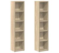 vidaXL Estantería de CDs – Armario estante de pie, Roble Sonoma, Contrachapada (2X)