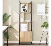 vidaXL Estantería con Puerta, Armario Organizador de Almacenamiento, Soporte Estantes para Libros, Librería para Oficina Hogar, Madera