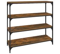 vidaXL Estantería contrachapada y Acero Roble Ahumado 100x33x100 cm