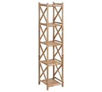 vidaXL Estantería Cuadrada de 5 Niveles, Estante Expositor de Almacenaje, Soporte para Plantas Libros, Organizador para Salón Baño, Bambú