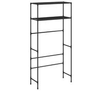 vidaXL Estantería de 2 Niveles sobre Lavadora Organizador Terraza Balcón Colada Ropa Hogar Almacenamiento Baño Cuarto Aseo Hierro Negro