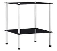vidaXL Estantería de 2 Niveles Vidrio Templado Negro 40x40x47cm
