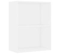 vidaXL Estantería de 2niveles Madera contrachapada Blanca 60x30x76,5cm, estantería de Libros, Estante de Libros, estantería para Libros