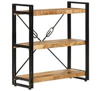 Estantería De 3 Alturas Hierro Y Madera Maciza Mango 77x30x80cm Vidaxl