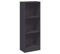 vidaXL Estantería de 3 Niveles, Armario con Almacenamiento, Estantes de Libros, Organizador Librería para Hogar, Madera de Ingeniería Gris