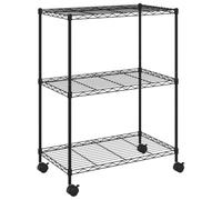 vidaXL Estantería de 3 niveles con ruedas negro 60x35x81 cm 150 kg