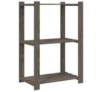 vidaXL Estantería de 3 Niveles Madera Maciza Pino Gris 60x38x90 cm