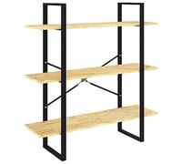 vidaXL Estantería 3 Niveles Armario Estante Librería Estudio Libros Oficina Salón Sala de Estar Muebles Almacenaje 100x30x105 cm Madera Maciza de Pino