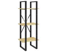 vidaXL Estantería de 3 Niveles Armario Estante Librería Estudio Libros Oficina Salón Sala de Estar Muebles 40x30x105 cm Madera Maciza de Pino