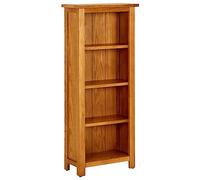 vidaXL Estantería de 4 Niveles Armario Estante Librería Estudio Libros Oficina Salón Sala de Estar Muebles 45x22x110 cm Madera Maciza de Roble