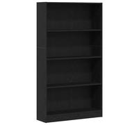 vidaXL Estantería de 4 Niveles de Roble Negro 80x24x143 cm, estantería, estantería para Libros, Estante de Almacenamiento, Armario de Almacenamiento