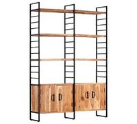 vidaXL Estantería de 4 niveles – Madera maciza de acacia 124x30x180 cm, clásica y resistente