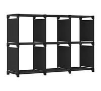 vidaXL Estantería de 6 Cubos Estante Independiente Mueble Decoración Hogar Oficina Organizador Almacenamiento Exhibición Librería de Tela Negra