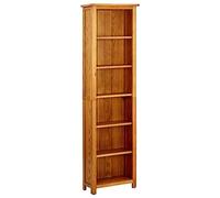 vidaXL Estantería de 6 Niveles Armario Estante Librería Estudio Libros Oficina Salón Sala de Estar Muebles 52x22x180 cm Madera Maciza de Roble