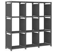 vidaXL Estantería de 9 Cubos de Tela Gris 103x30x107,5 cm
