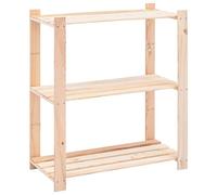 vidaXL Estantería de Almacenaje de 3 Niveles 150 kg Estante Madera de Pino Maciza