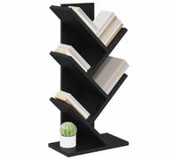 vidaXL Estantería de Árbol 4 Niveles 30 x 18 x 60 cm Roble Negro, Estante de Libros Moderno, Estrecho y Elegante, Ideal para tu Sala, un Toque Decorativo en casa