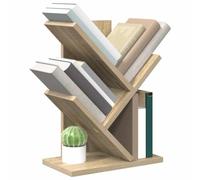 vidaXL Estantería de Árbol de 3 Niveles 30 x 18 x 40 cm Roble Sonoma, Estante de Libros Moderno, Estrecho y Elegante, Ideal para tu Sala, un Toque Decorativo en casa