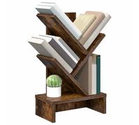 vidaXL Estantería de Árbol de 3 Niveles 30 x 18 x 48 cm Roble Ahumado, Estante de Libros Moderno, Estrecho y Elegante, Ideal para tu Sala, un Toque Decorativo en casa