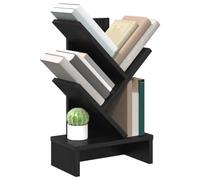 vidaXL Estantería de Árbol de 3 Niveles 30 x 18 x 48 cm Roble Negro, Estante de Libros Moderno, Estrecho y Elegante, Ideal para tu Sala, un Toque Decorativo en casa