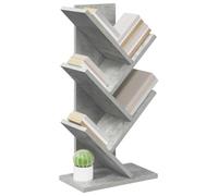 vidaXL Estantería de Árbol de 4 Niveles 30 x 18 x 60 cm Gris Hormigón, Estante de Libros Moderno, Estrecho y Elegante, Ideal para tu Sala, un Toque Decorativo en casa