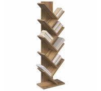 vidaXL Estantería de Árbol de 6 Niveles 30 x 18 x 100 cm Roble Artisan, Estante de Libros Moderno, Estrecho y Elegante, Ideal para tu Sala, un Toque Decorativo en casa