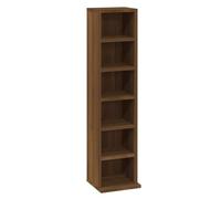 vidaXL Estantería de CD Estante de Almacenaje Armario Expositor Librería Libros Colección de Música Madera Contrachapada Roble Marrón 21x20x88 cm