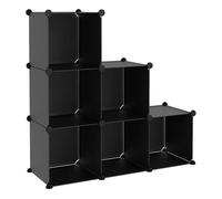 Vidaxl estantería de cubos con 6 compartimentos negro pp