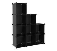 Vidaxl estantería de cubos con 9 compartimentos negro pp