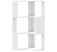 vidaXL Estantería de Esquina 3 Niveles Madera Blanco 50x50x102 cm, estantería de Esquina, Vitrina de Esquina, Armario de Esquina