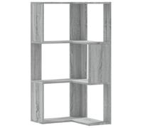 vidaXL Estantería de Esquina 3 Niveles Madera Gris Sonoma 50x50x102 cm, estantería de Esquina, Vitrina de Esquina, Armario de Esquina