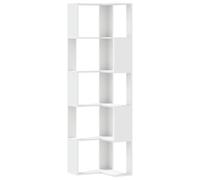 vidaXL Estantería de Esquina 5 Niveles Madera Blanco 50x50x179 cm, estantería de Esquina, Vitrina de Esquina, Armario de Esquina