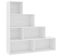 vidaXL Estantería de Madera Contrachapada Divisor Espacios con 6 Estantes Divisor de Ambientes Librería para Libros para Sala de Estar Blanco